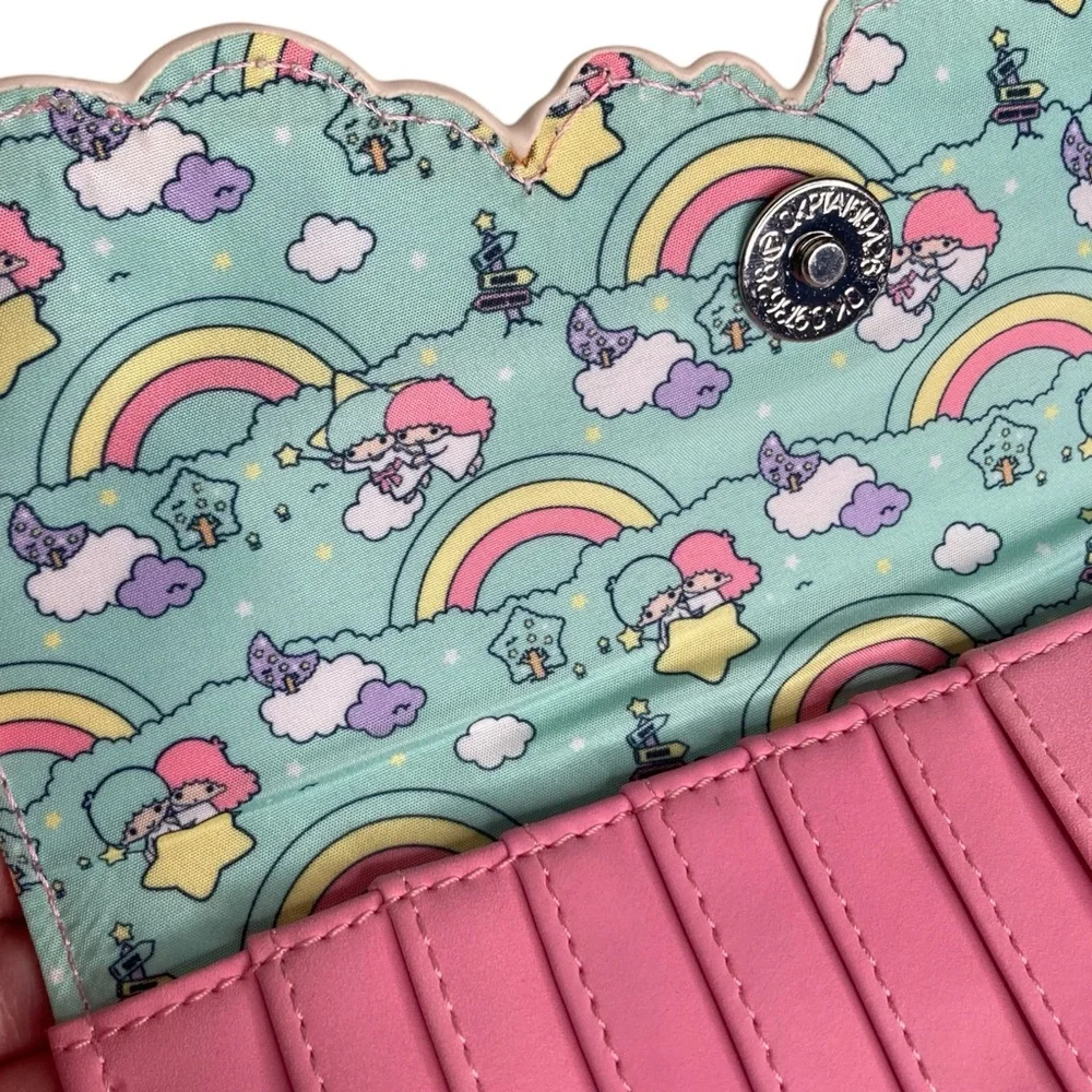 Loungefly Sanrio Little Twin Stars Rainbow Print Crossbody Wallet - Picture 15 of 16